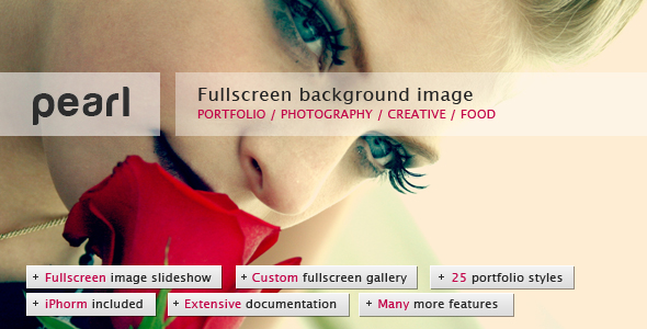 full screen background image html code. Pearl - Light full Screen Background Template